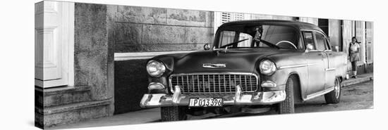 Cuba Fuerte Collection Panoramic BW - Cuban Street Scene II-Philippe Hugonnard-Stretched Canvas