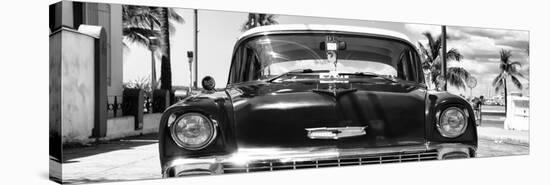 Cuba Fuerte Collection Panoramic BW - Retro Chevy-Philippe Hugonnard-Stretched Canvas