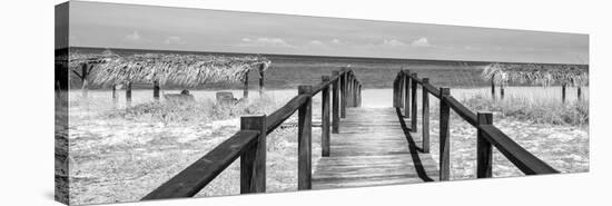 Cuba Fuerte Collection Panoramic BW - Way to the Beach-Philippe Hugonnard-Stretched Canvas