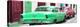 Cuba Fuerte Collection Panoramic - Classic American Cars - Green & Rasberry-Philippe Hugonnard-Stretched Canvas