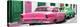 Cuba Fuerte Collection Panoramic - Classic American Cars - Pink & Green-Philippe Hugonnard-Premier Image Canvas