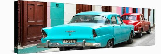 Cuba Fuerte Collection Panoramic - Classic American Cars - Turquoise & Red-Philippe Hugonnard-Premier Image Canvas