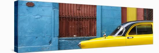 Cuba Fuerte Collection Panoramic - Close-up of Yellow Taxi of Havana-Philippe Hugonnard-Stretched Canvas