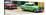 Cuba Fuerte Collection Panoramic - Cuban Green and Red Taxis-Philippe Hugonnard-Stretched Canvas