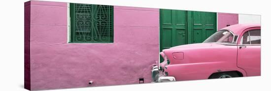 Cuba Fuerte Collection Panoramic - Havana Pink Street-Philippe Hugonnard-Stretched Canvas
