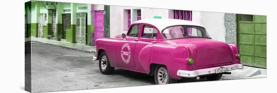 Cuba Fuerte Collection Panoramic - Pink Taxi Pontiac 1953-Philippe Hugonnard-Stretched Canvas