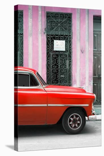 Cuba Fuerte Collection - Red Classic Car-Philippe Hugonnard-Stretched Canvas