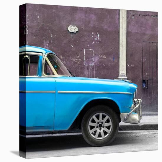 Cuba Fuerte Collection SQ - 615 Street and Blue Car-Philippe Hugonnard-Stretched Canvas