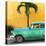 Cuba Fuerte Collection SQ - Beautiful Retro Green Car-Philippe Hugonnard-Stretched Canvas