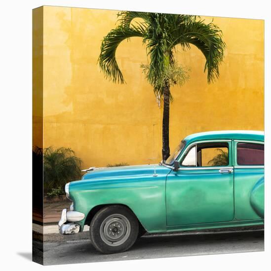 Cuba Fuerte Collection SQ - Beautiful Retro Green Car-Philippe Hugonnard-Stretched Canvas