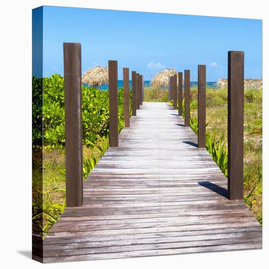 Cuba Fuerte Collection SQ - Boardwalk on the Beach-Philippe Hugonnard-Stretched Canvas