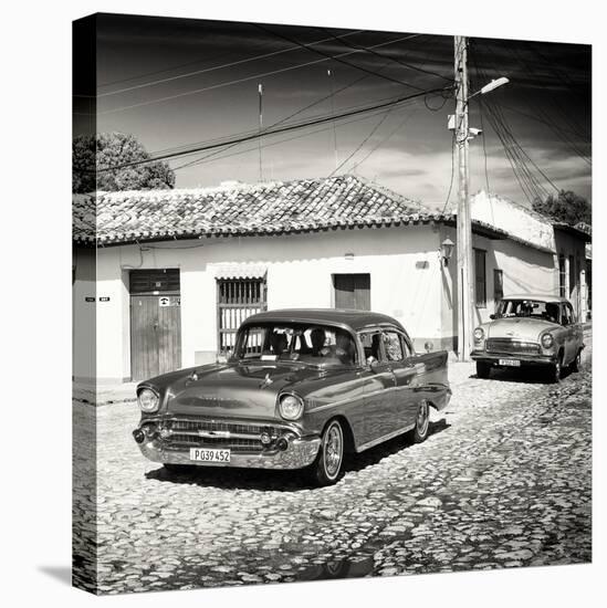 Cuba Fuerte Collection SQ BW - Cuban Taxis II-Philippe Hugonnard-Stretched Canvas