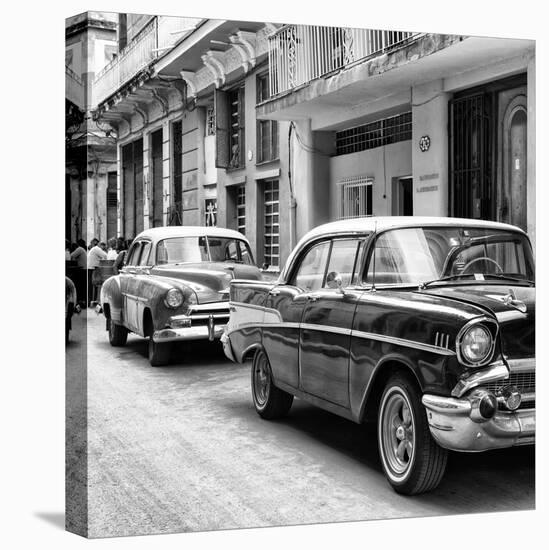 Cuba Fuerte Collection SQ BW - Old Cars Chevrolet-Philippe Hugonnard-Stretched Canvas
