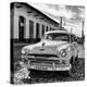 Cuba Fuerte Collection SQ BW - Plymouth Classic Car II-Philippe Hugonnard-Premier Image Canvas