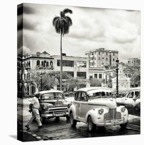 Cuba Fuerte Collection SQ BW - Urban Scene in Havana-Philippe Hugonnard-Stretched Canvas