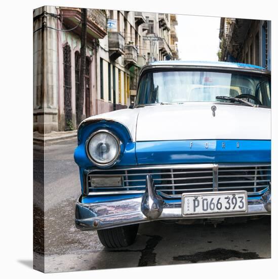 Cuba Fuerte Collection SQ - Old Ford Blue Car-Philippe Hugonnard-Stretched Canvas