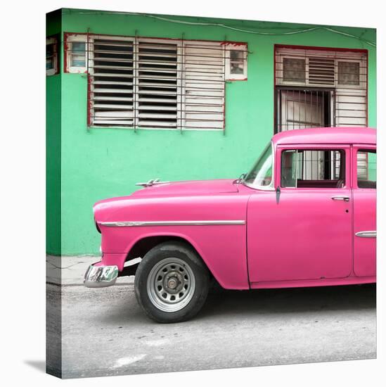 Cuba Fuerte Collection SQ - Vintage Cuban Pink Car-Philippe Hugonnard-Stretched Canvas