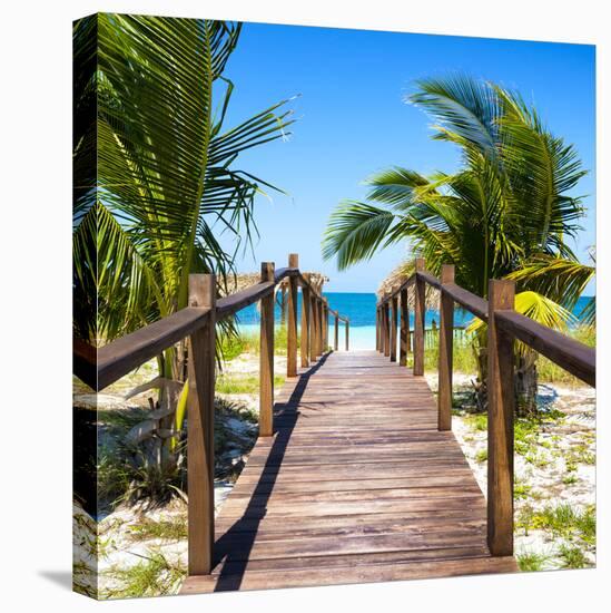 Cuba Fuerte Collection SQ - Wooden Jetty on the Beach-Philippe Hugonnard-Stretched Canvas