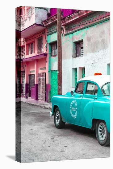Cuba Fuerte Collection - Turquoise Taxi Car in Havana-Philippe Hugonnard-Premier Image Canvas