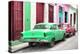 Cuba Fuerte Collection - Two Classic American Cars - Green & Rasberry-Philippe Hugonnard-Premier Image Canvas