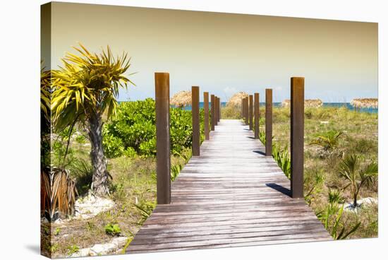 Cuba Fuerte Collection - Wild Beach Jetty at Sunset-Philippe Hugonnard-Stretched Canvas
