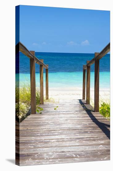 Cuba Fuerte Collection - Wooden Jetty on the Beach II-Philippe Hugonnard-Stretched Canvas