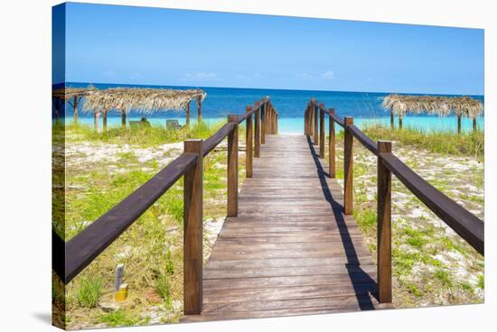 Cuba Fuerte Collection - Wooden Jetty on the Beach III-Philippe Hugonnard-Stretched Canvas