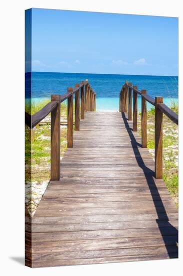 Cuba Fuerte Collection - Wooden Jetty on the Beach IV-Philippe Hugonnard-Stretched Canvas