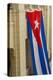 Cuba. Havana. Giant Cuban Flag Hanging in an Interior Courtyard-Inger Hogstrom-Premier Image Canvas