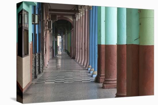 Cuba, Havana. Repeating Columns of an Arcade Along the Paseo Del Prado-Brenda Tharp-Premier Image Canvas