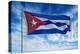 Cuba, Havana Vieja, Cuban flag waving in the breeze-Miva Stock-Premier Image Canvas