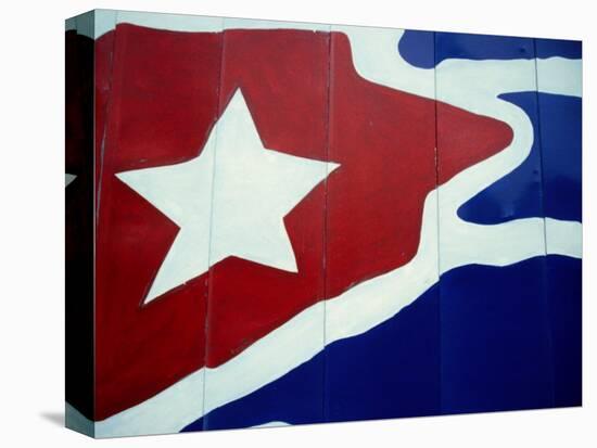 Cuban Flag Painted on Wall, Varadero, Matanzas, Cuba-Martin Lladã³-Premier Image Canvas