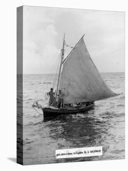 Cuban Refugee Boat Crossing the Straits of Florida, Seeking Freedom in the Us-null-Premier Image Canvas