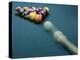 Cue Ball Rolling Towards Racked Billiard Balls-null-Premier Image Canvas