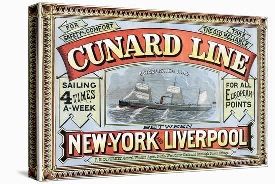 Cunard Line Between New York and Liverpool Poster-George H. Fergus-Premier Image Canvas