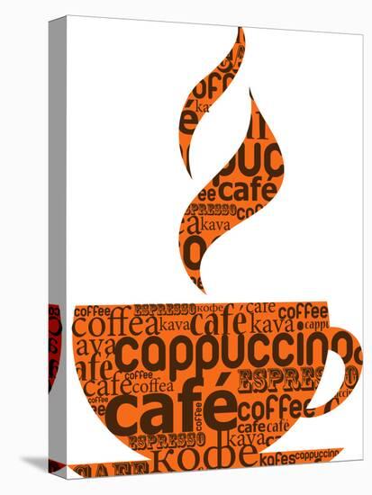 Cup Of Coffee Made From Typography-Marish-Stretched Canvas