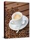 Cup of Espresso and Coffee Beans-Chris Schäfer-Premier Image Canvas