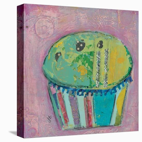 Cupcake Ii (Green Icing)-Julie Beyer-Stretched Canvas