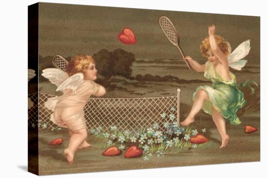 Cupids Playing Tennis-null-Stretched Canvas