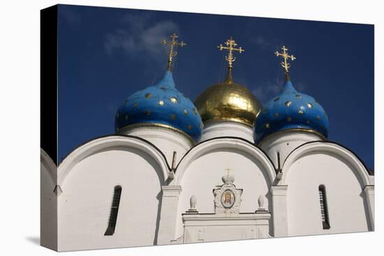 Cupolas of Assumption Cathedral at Trinity Lavra of St. Sergius, Sergiyev Posad, Moskow, Russia-null-Stretched Canvas