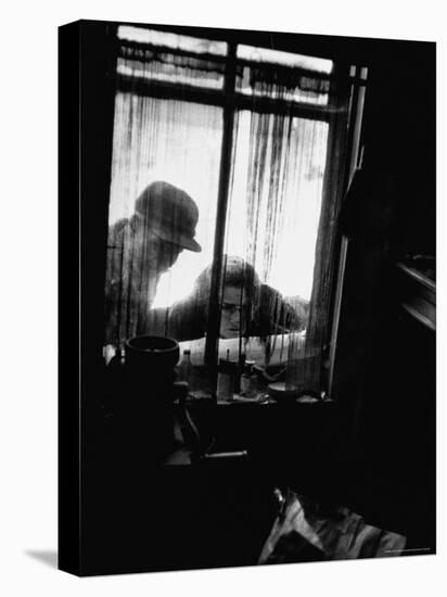 Curiosity Seekers Peering Into Kitchen Window at Alleged Mass Murderer Ed Gein's House-Frank Scherschel-Premier Image Canvas