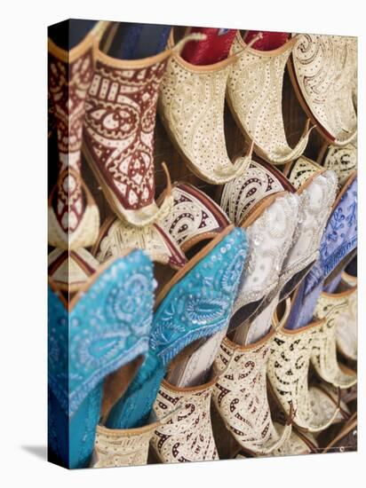 Curly Toed Slippers for Sale in Bur Dubai Souk, Dubai, United Arab Emirates, Middle East-Amanda Hall-Premier Image Canvas