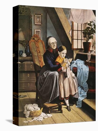 Currier and Ives: Grandmother-Currier & Ives-Premier Image Canvas