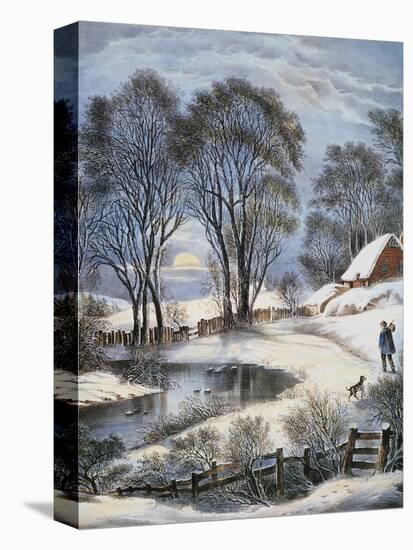 Currier & Ives: Winter Moonlight-Currier & Ives-Premier Image Canvas