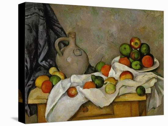 Curtain, Jug and Bowl of Fruit, 1893-1894-Paul Cézanne-Premier Image Canvas