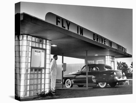 Customers Arriving by Car at Fly in Drive in Theatre-Martha Holmes-Premier Image Canvas