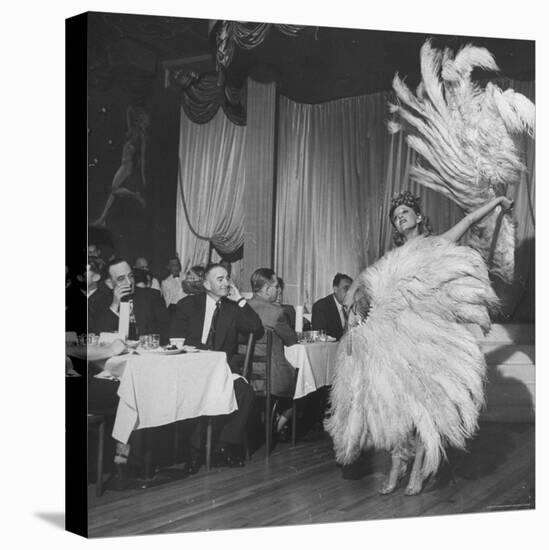 Customers at Sally Rand's Nightclub Watching a Dancer Performing the Midnight Fan Dance-Charles E^ Steinheimer-Premier Image Canvas