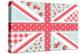 Cute British Flag in Shabby Chic Floral Style-Alisa Foytik-Stretched Canvas