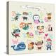 Cute Cartoon Animals Alphabet from N to Z-littleWhale-Stretched Canvas