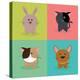 Cute Cartoon Animals-Nestor David Ramos Diaz-Stretched Canvas